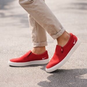 Nike Red Slip-On Sneakers